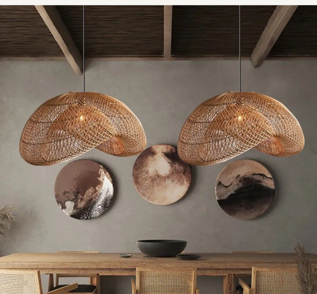 Lampes alpha en rotin