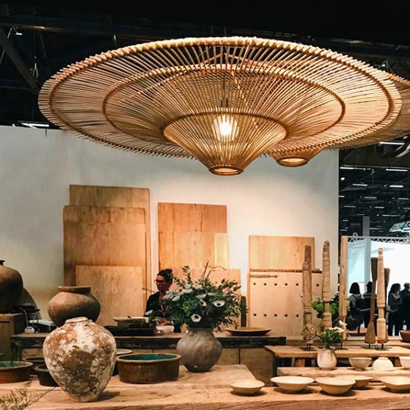 Suspension “Aura” en Rotin Tressé