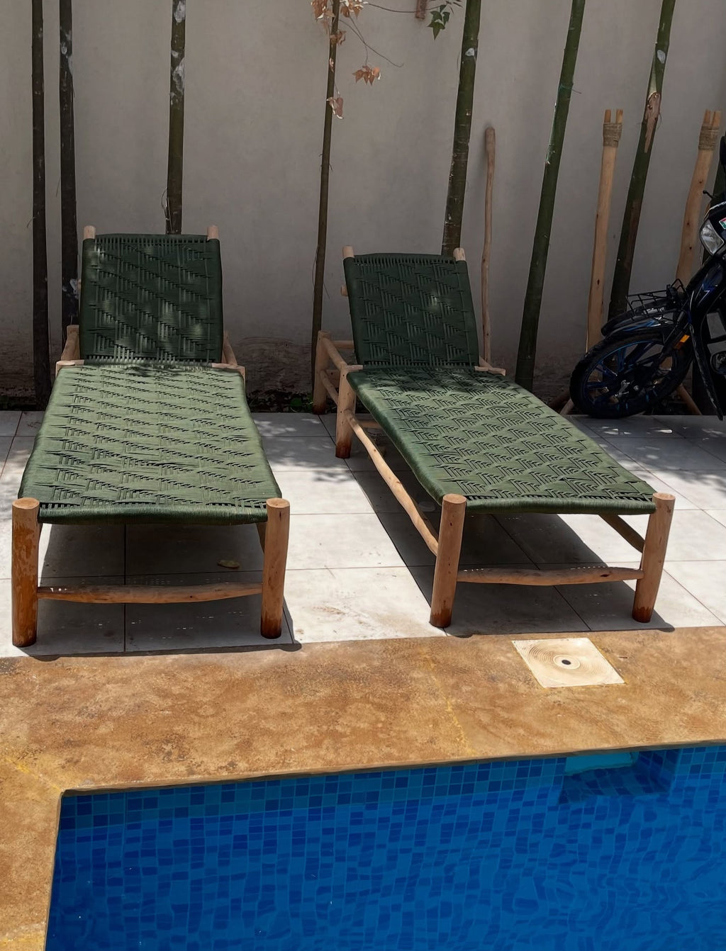 Transats solaire en bois traditionnel marocain