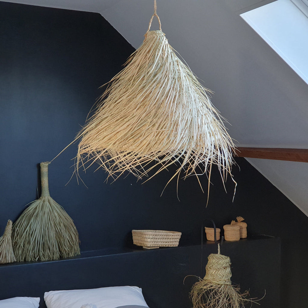 Suspension bohème paille