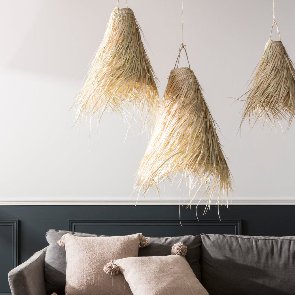 Suspension bohème paille