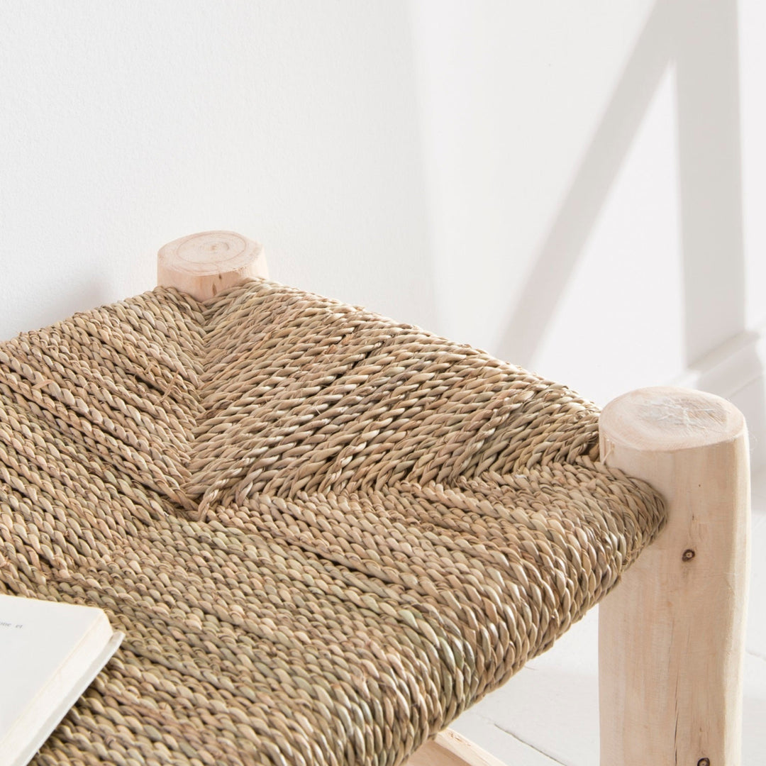 Banc marocain en bois avec rangement 100cm